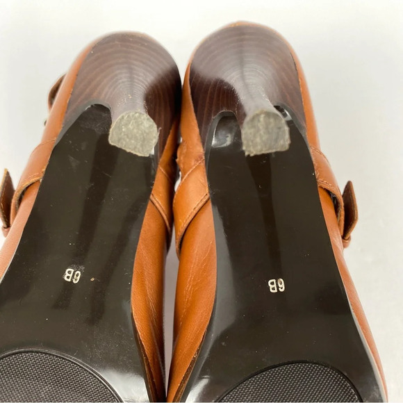 Lauren Ralph Lauren Brown Leather Lorelei Ankle Booties Size 6 - Picture 3 of 16